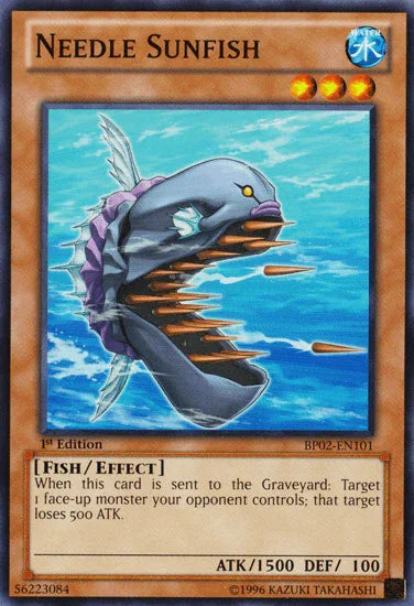 1st Edition, Battle Pack 2: War of the Giants, Effect Monster, Fish, Mosaic Rare, Unlimited, Water Needle Sunfish [BP02-EN101] Mosaic Rare - Trading Card World