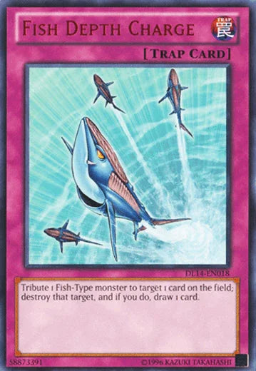 Duelist League Promo, Normal Trap, Rare, Trap, Unlimited Fish Depth Charge (Red) [DL14-EN018] Rare - Trading Card World
