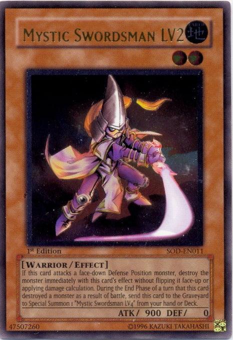 1st Edition, Earth, Effect Monster, Soul of the Duelist, Ultimate Rare, Unlimited, Warrior Mystic Swordsman LV2 [SOD-EN011] Ultimate Rare - Trading Card World