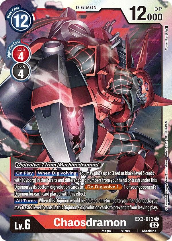Digimon, Draconic Roar, EX3-013, Machine, Mega, Red;Black, Super Rare, Virus Chaosdramon [EX3-013] [Draconic Roar] - Trading Card World