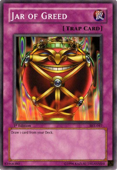 1st Edition, Common, Normal Trap, Starter Deck: Kaiba Evolution, Trap, Unlimited Jar of Greed [SKE-047] Common - Trading Card World