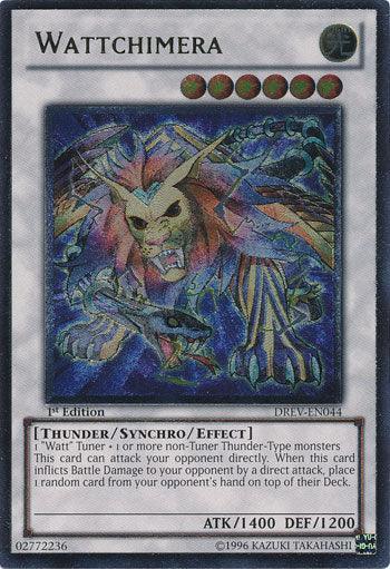 1st Edition, Duelist Revolution, Light, Synchro/Effect Monster, Thunder, Ultimate Rare, Unlimited Wattchimera [DREV-EN044] Ultimate Rare - Trading Card World