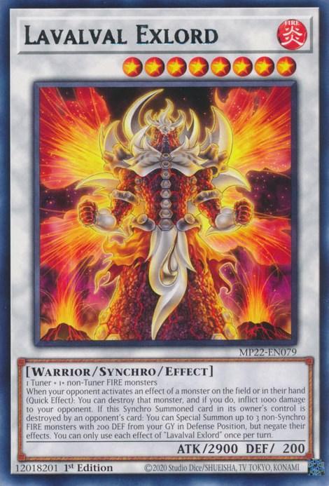 1st Edition, 2022 Tin of the Pharaoh's Gods, Fire, Rare, Synchro/Effect Monster, Warrior Lavalval Exlord [MP22-EN079] Rare - Trading Card World