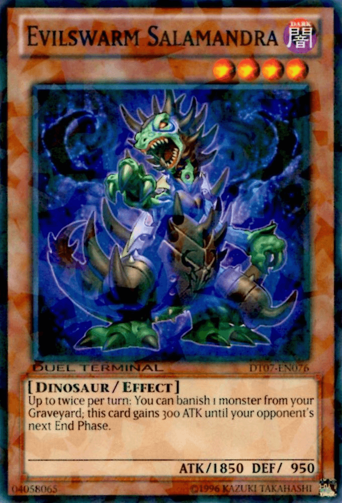 Common, Dark, Dinosaur, Duel Terminal 7, Effect Monster, Limited Evilswarm Salamandra [DT07-EN076] Common - Trading Card World