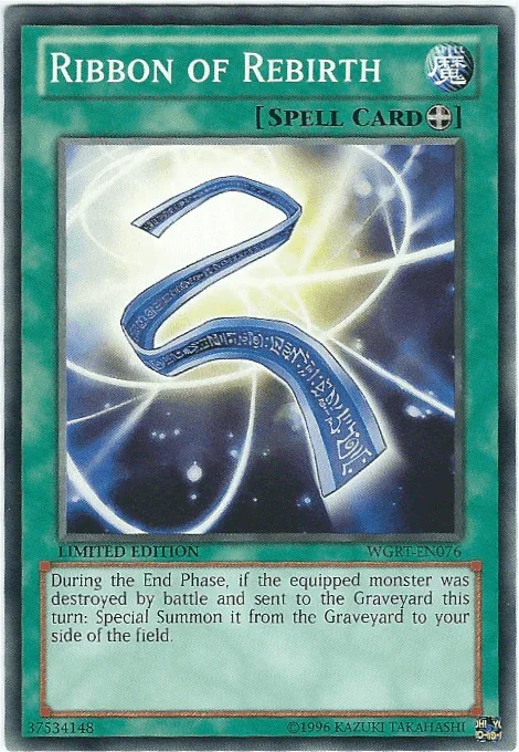 Battle Pack 2: War of the Giants Reinforcements, Common, Equip Spell, Limited, Spell Ribbon of Rebirth [WGRT-EN076] Common - Trading Card World