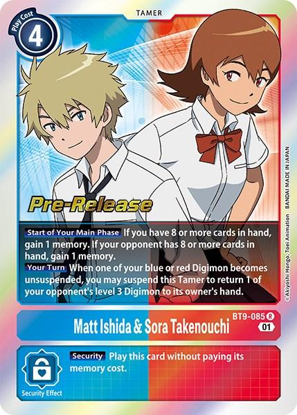 Blue/Red, BT9-085, Rare, Tamer, X Record Pre-Release Promos Matt Ishida & Sora Takenouchi [BT9-085] [X Record Pre-Release Promos] - Trading Card World
