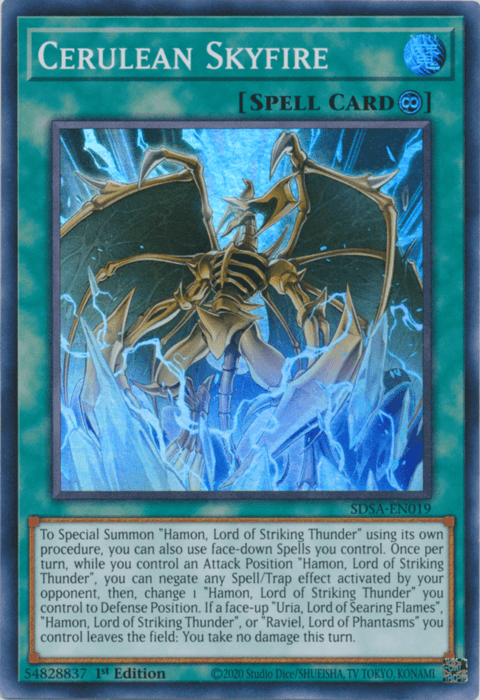 1st Edition, Continuous Spell, Spell, Structure Deck: Sacred Beasts, Super Rare Cerulean Skyfire [SDSA-EN019] Super Rare - Trading Card World