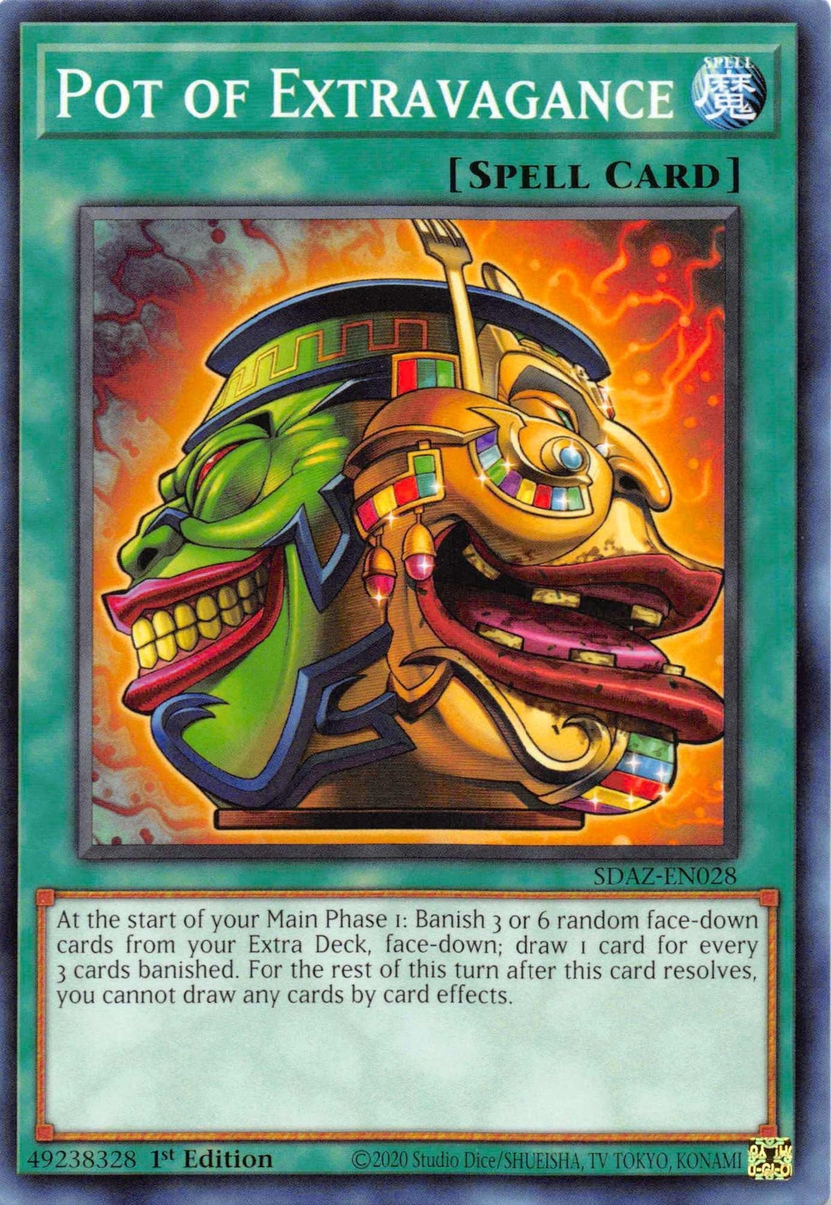 1st Edition, Common, Normal Spell, Spell, Structure Deck: Albaz Strike Pot of Extravagance [SDAZ-EN028] Common - Trading Card World