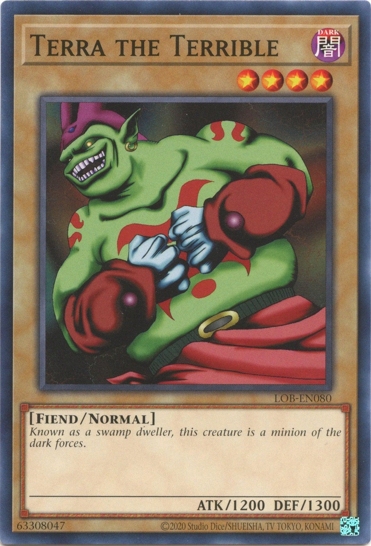 Common, Dark, Fiend, Legend of Blue Eyes White Dragon (25th Anniversary Edition), Normal Monster, Unlimited Terra the Terrible (25th Anniversary) [LOB-EN080] Common - Trading Card World