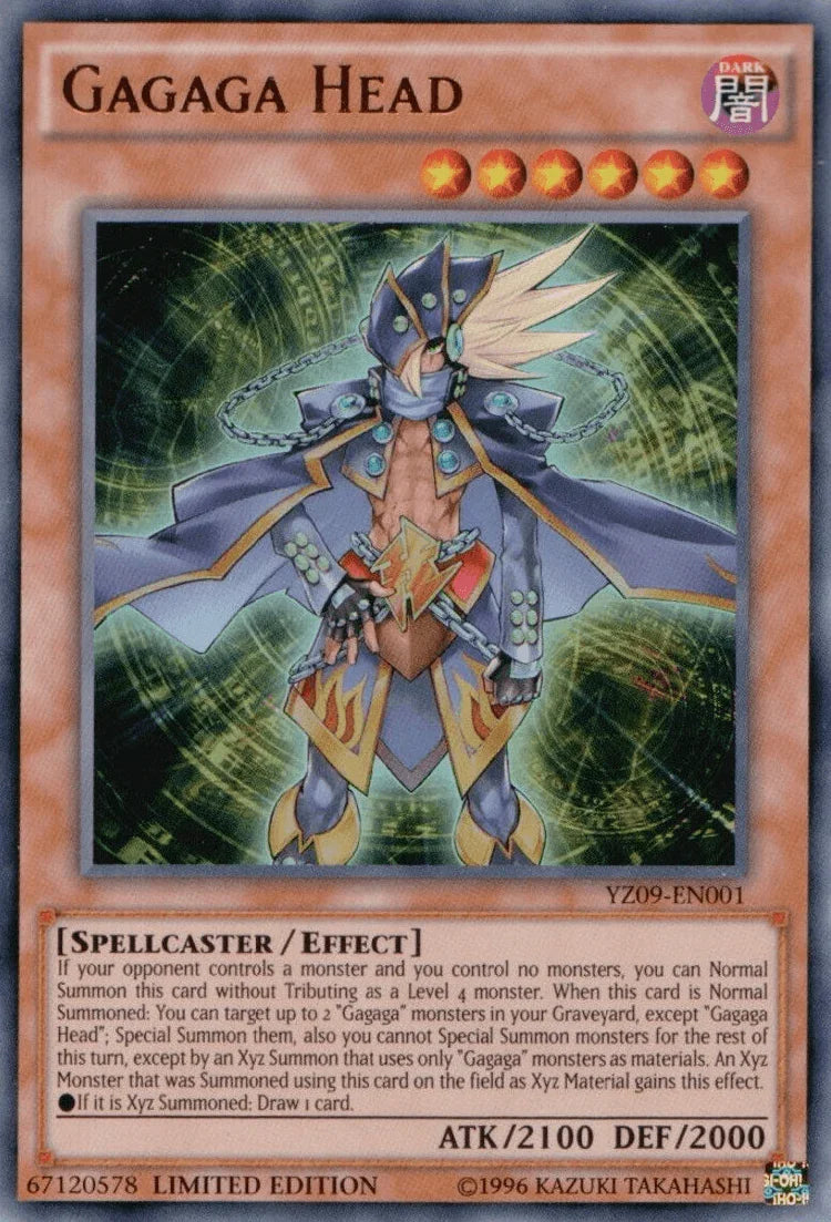 Dark, Effect Monster, Limited, Spellcaster, Ultra Rare, ZEXAL Manga Promotional Cards Gagaga Head [YZ09-EN001] Ultra Rare - Trading Card World