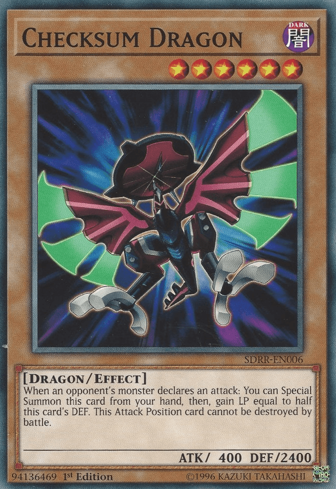 1st Edition, Common, Dark, Dragon, Effect Monster, Structure Deck: Rokket Revolt Checksum Dragon [SDRR-EN006] Common - Trading Card World