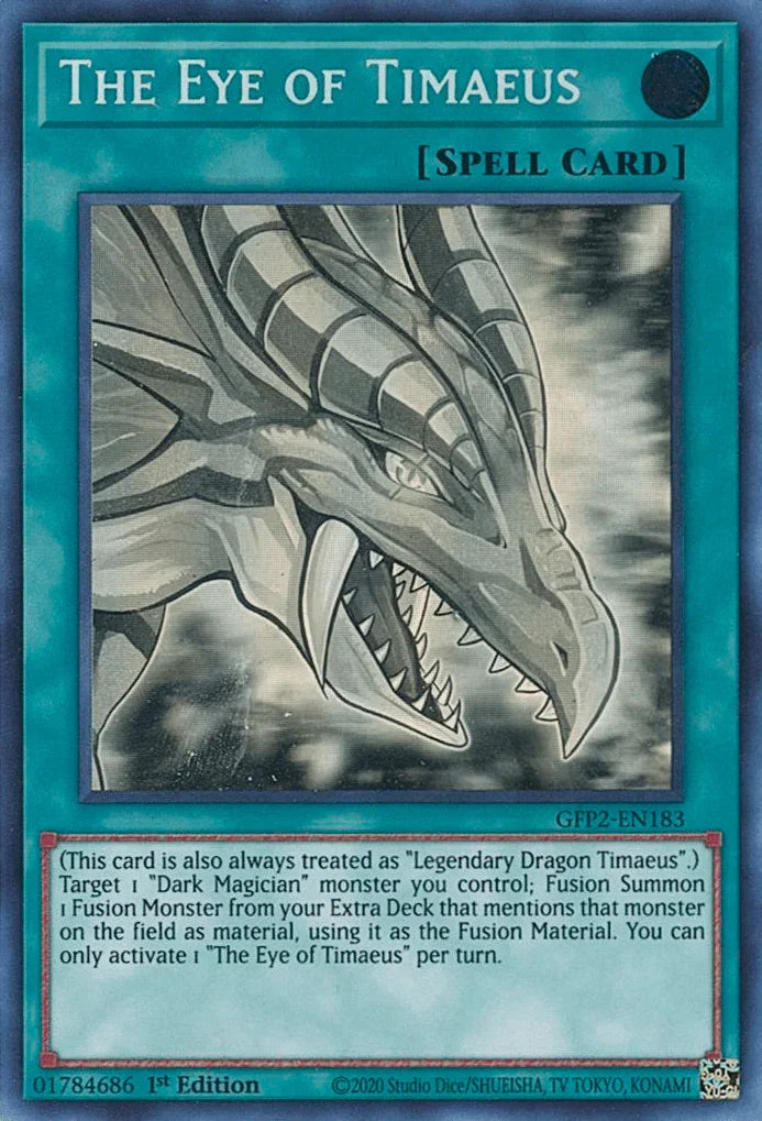 1st Edition, Ghost Rare, Ghosts From the Past: The 2nd Haunting, Normal Spell, Spell The Eye of Timaeus [GFP2-EN183] Ghost Rare - Trading Card World