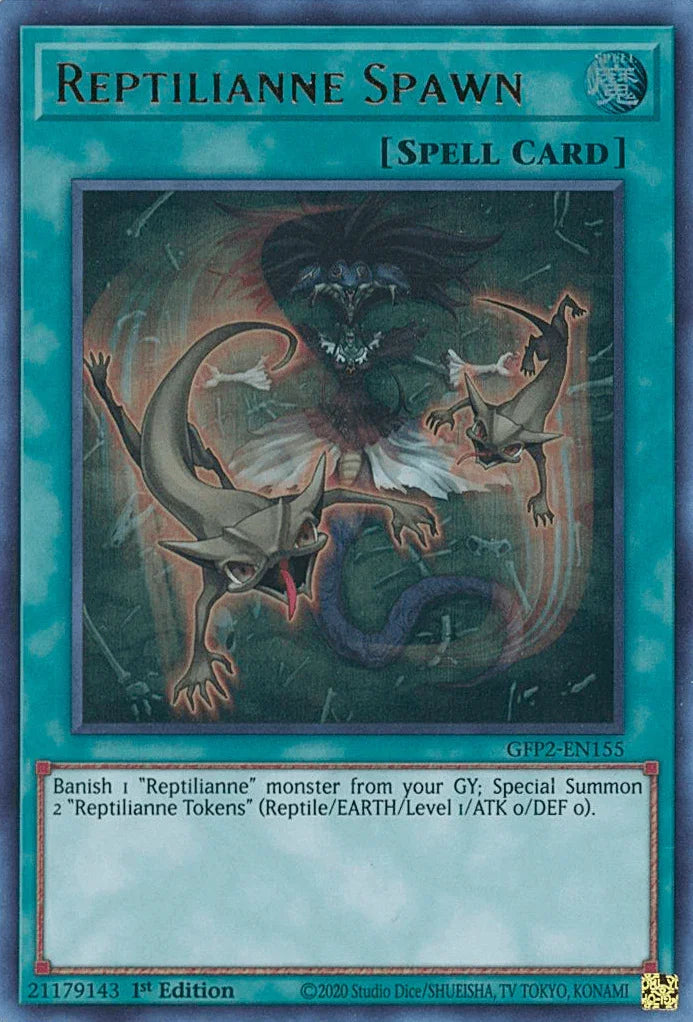 1st Edition, Ghosts From the Past: The 2nd Haunting, Normal Spell, Spell, Ultra Rare Reptilianne Spawn [GFP2-EN155] Ultra Rare - Trading Card World