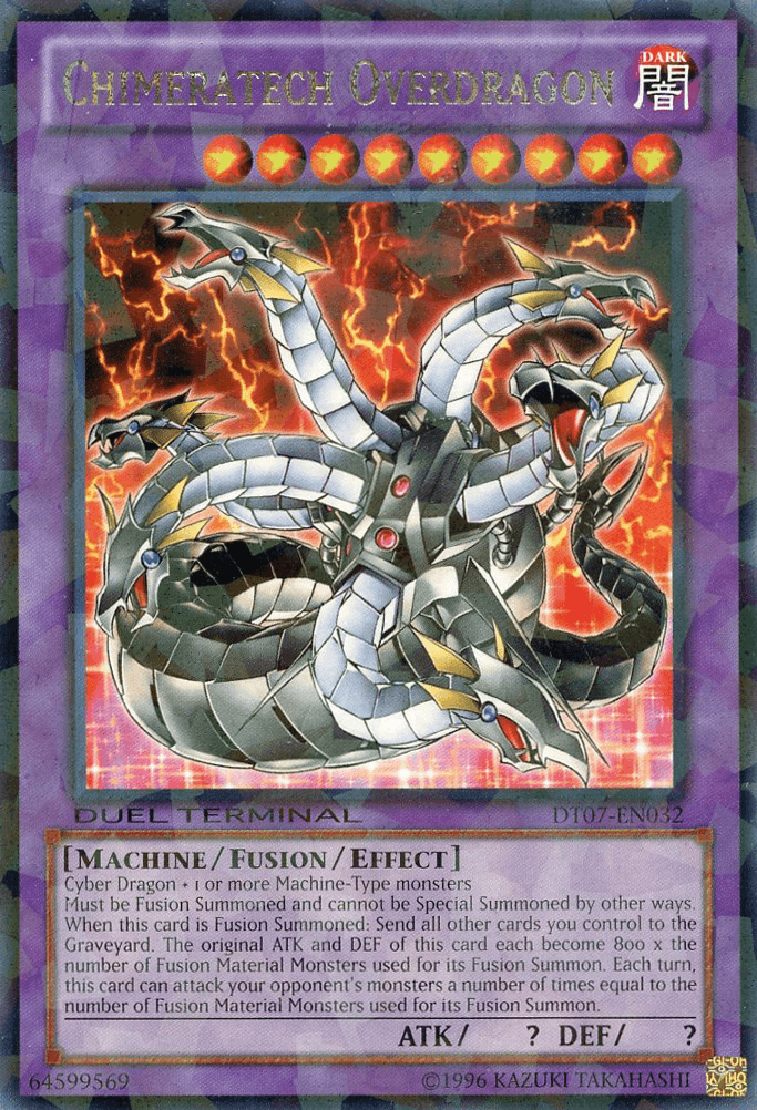 Dark, Duel Terminal 7, Fusion/Effect Monster, Limited, Machine, Rare Chimeratech Overdragon [DT07-EN032] Rare - Trading Card World