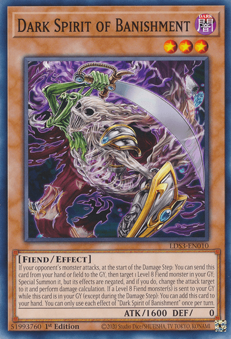 1st Edition, Common, Dark, Effect Monster, Fiend, Legendary Duelists: Season 3 Dark Spirit of Banishment [LDS3-EN010] Common - Trading Card World