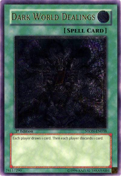 1st Edition, Normal Spell, Spell, Strike of Neos, Ultimate Rare, Unlimited Dark World Dealings [STON-EN038] Ultimate Rare - Trading Card World
