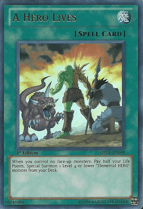 1st Edition, Generation Force, Normal Spell, Spell, Ultra Rare, Unlimited A Hero Lives [GENF-EN098] Ultra Rare - Trading Card World