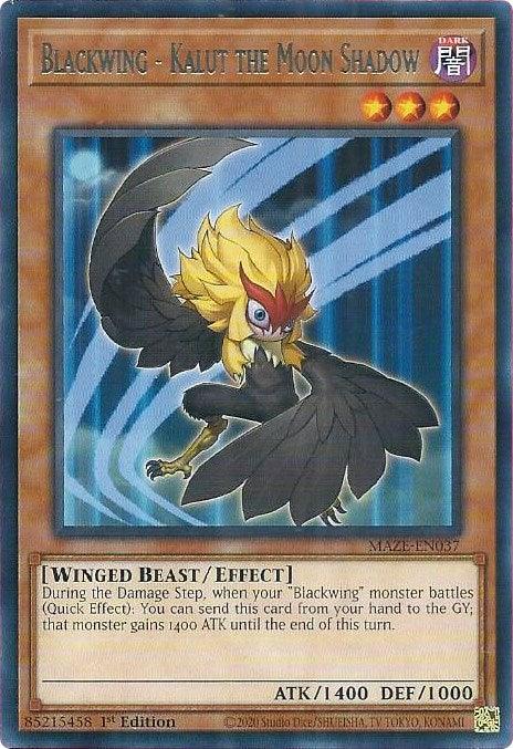 1st Edition, Dark, Effect Monster, Maze of Memories, Rare, Winged Beast Blackwing - Kalut the Moon Shadow [MAZE-EN037] Rare - Trading Card World