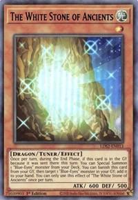 1st Edition, Dragon, Legendary Duelists: Season 2, Light, Tuner/Effect Monster, Ultra Rare The White Stone of Ancients (Blue) [LDS2-EN013] Ultra Rare - Trading Card World