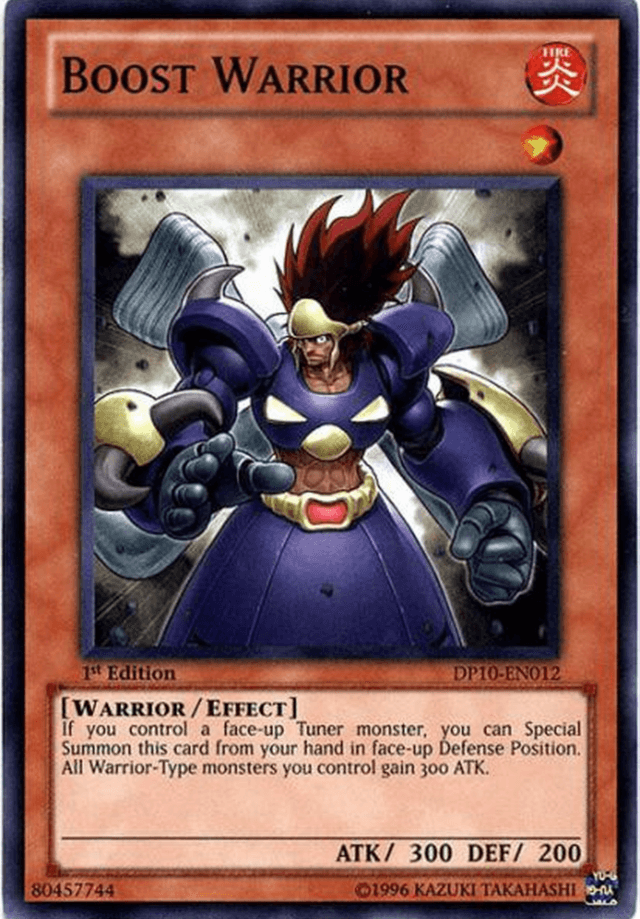 1st Edition, Duelist Pack 10: Yusei 3, Effect Monster, Fire, Super Rare, Unlimited, Warrior Boost Warrior [DP10-EN012] Super Rare - Trading Card World