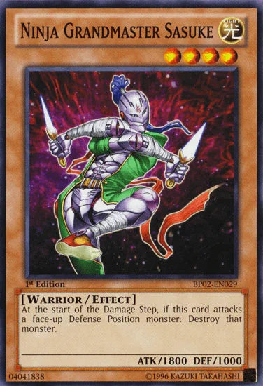 1st Edition, Battle Pack 2: War of the Giants, Effect Monster, Light, Mosaic Rare, Unlimited, Warrior Ninja Grandmaster Sasuke [BP02-EN029] Mosaic Rare - Trading Card World