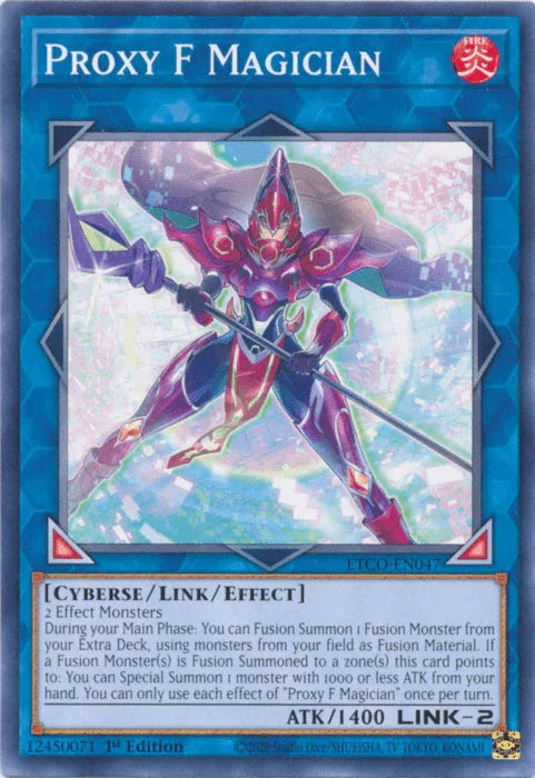 1st Edition, Common, Cyberse, Eternity Code, Fire, Link/Effect Monster Proxy F Magician [ETCO-EN047] Common - Trading Card World