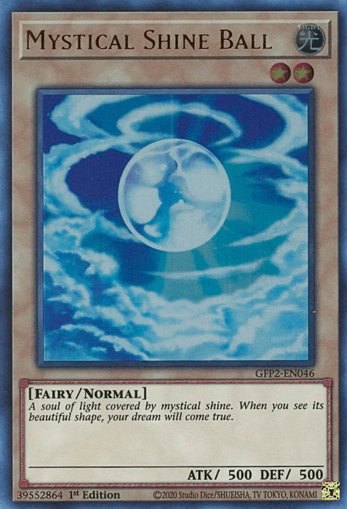 1st Edition, Fairy, Ghosts From the Past: The 2nd Haunting, Light, Normal Monster, Ultra Rare Mystical Shine Ball [GFP2-EN046] Ultra Rare - Trading Card World