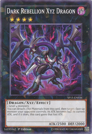 1st Edition, Dark, Dragon, Shatterfoil Rare, Star Pack ARC-V, Xyz/Effect Monster Dark Rebellion Xyz Dragon [SP15-EN036] Shatterfoil Rare - Trading Card World