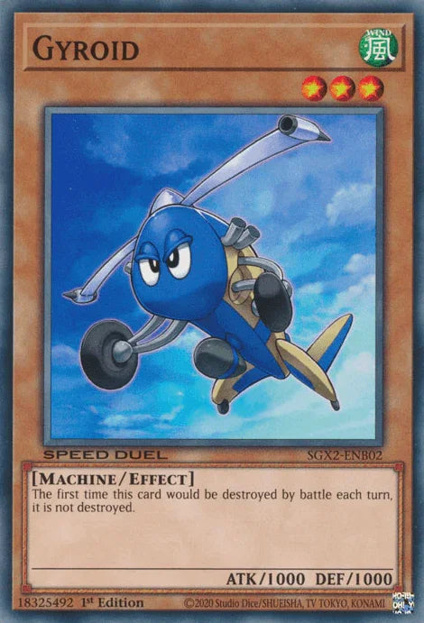 1st Edition, Common, Effect Monster, Machine, Speed Duel GX: Midterm Paradox, Wind Gyroid [SGX2-ENB02] Common - Trading Card World
