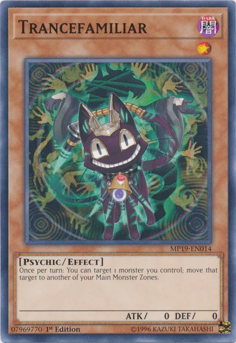 1st Edition, 2019 Gold Sarcophagus Tin Mega Pack, Common, Dark, Effect Monster, Psychic, Unlimited Trancefamiliar [MP19-EN014] Common - Trading Card World