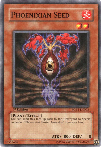 1st Edition, Common, Effect Monster, Fire, Plant, Raging Battle, Unlimited Phoenixian Seed [RGBT-EN005] Common - Trading Card World