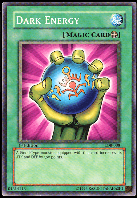 1st Edition, Common, Equip Spell, Spell, The Legend of Blue Eyes White Dragon, Unlimited Dark Energy [LOB-088] Common - Trading Card World
