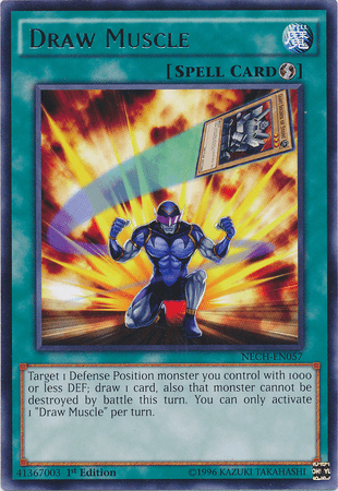 1st Edition, Quick Play Spell, Rare, Spell, The New Challengers, Unlimited Draw Muscle [NECH-EN057] Rare - Trading Card World