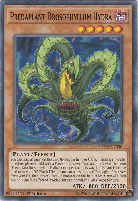 1st Edition, Common, Dark, Effect Monster, Legendary Duelists: Immortal Destiny, Plant Predaplant Drosophyllum Hydra [LED5-EN050] Common - Trading Card World