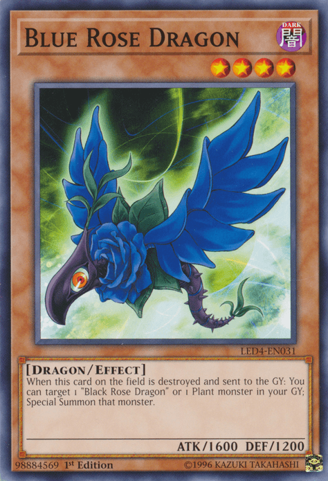 1st Edition, Common, Dark, Dragon, Effect Monster, Legendary Duelists: Sisters of the Rose Blue Rose Dragon [LED4-EN031] Common - Trading Card World