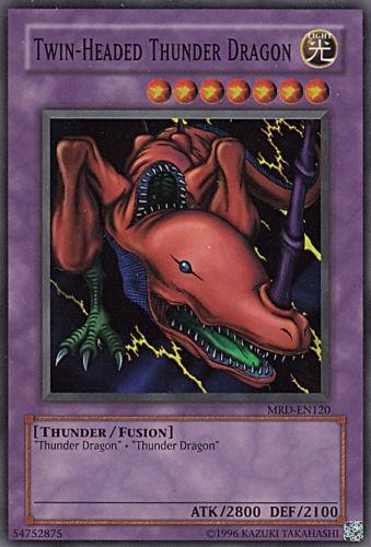 Fusion Monster, Light, Metal Raiders, Super Rare, Thunder, Unlimited Twin-Headed Thunder Dragon [MRD-EN120] Super Rare - Trading Card World