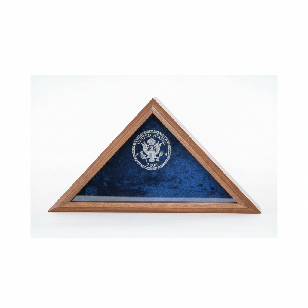 Army Flag Display Case, United States Army Flag Case - Mahogany Material.
