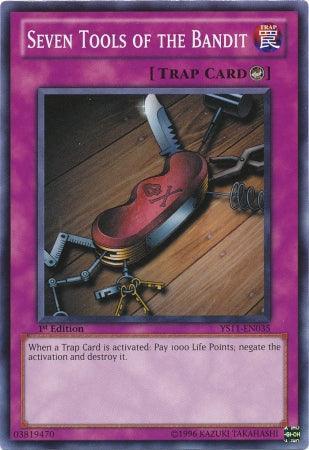 1st Edition, Common, Counter Trap, Starter Deck: Dawn of the Xyz, Trap Seven Tools of the Bandit [YS11-EN035] Common - Trading Card World
