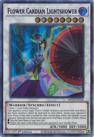1st Edition, Dark, Dragons of Legend: The Complete Series, Synchro/Effect Monster, Ultra Rare, Warrior Flower Cardian Lightshower (Blue) [DLCS-EN135] Ultra Rare - Trading Card World