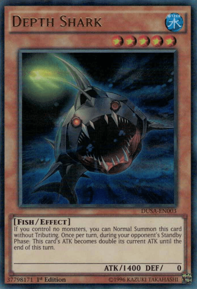 1st Edition, Duelist Saga, Effect Monster, Fish, Ultra Rare, Water Depth Shark [DUSA-EN003] Ultra Rare - Trading Card World