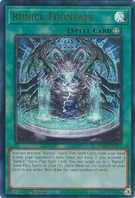 1st Edition, Field Spell, Spell, Tactical Masters, Ultra Rare Runick Fountain [TAMA-EN027] Ultra Rare - Trading Card World