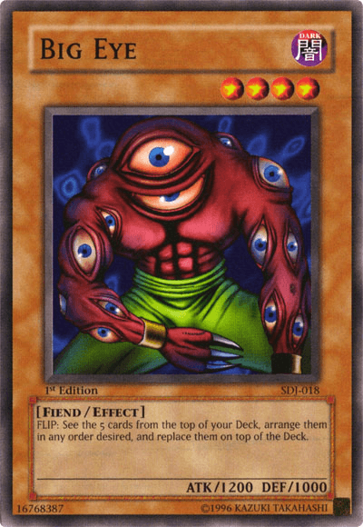 1st Edition, Common, Dark, Effect Monster, Fiend, Starter Deck: Joey, Unlimited Big Eye [SDJ-018] Common - Trading Card World