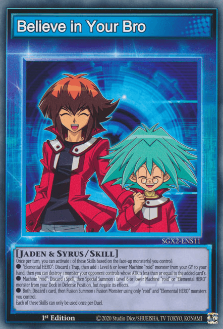 1st Edition, Common, Skill Card, Speed Duel GX: Midterm Paradox Believe in your Bro [SGX2-ENS11] Common - Trading Card World