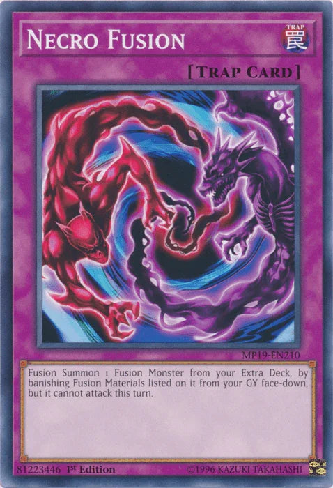 1st Edition, 2019 Gold Sarcophagus Tin Mega Pack, Common, Normal Trap, Trap, Unlimited Necro Fusion [MP19-EN210] Common - Trading Card World