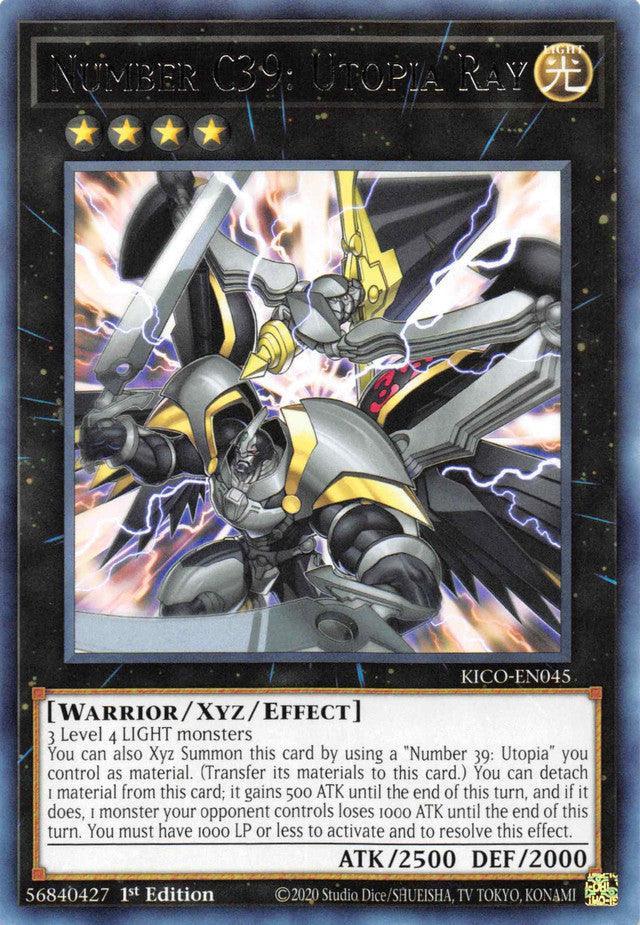1st Edition, King's Court, Light, Rare, Warrior, Xyz/Effect monster Number C39: Utopia Ray [KICO-EN045] Rare - Trading Card World