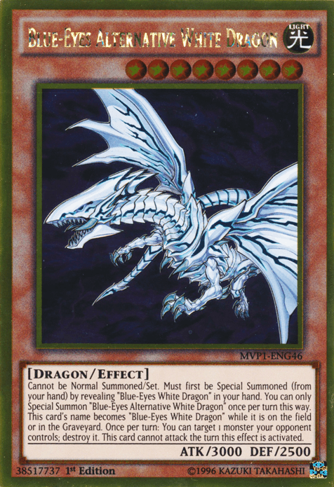 1st Edition, Dragon, Effect Monster, Gold Rare, Light, The Dark Side of Dimensions Movie Pack: Gold Edition, Unlimited Blue-Eyes Alternative White Dragon [MVP1-ENG46] Gold Rare - Trading Card World