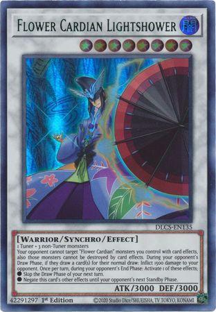 1st Edition, Dark, Dragons of Legend: The Complete Series, Synchro/Effect Monster, Ultra Rare, Warrior Flower Cardian Lightshower (Green) [DLCS-EN135] Ultra Rare - Trading Card World