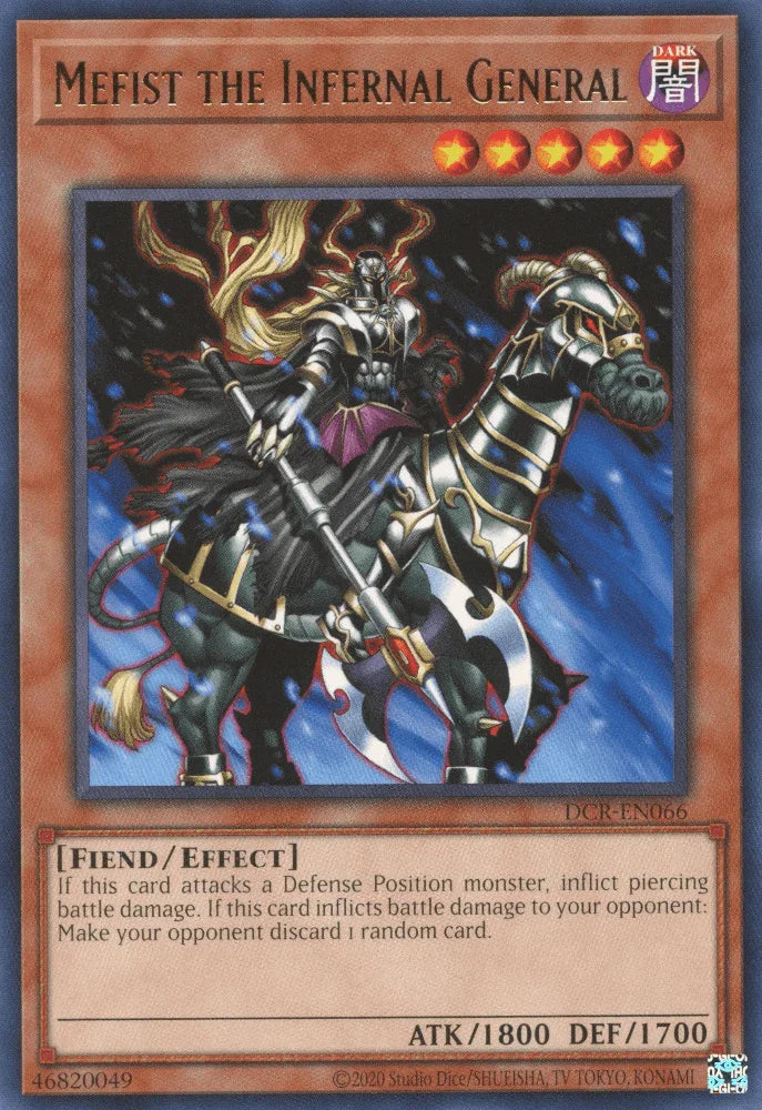 Dark, Dark Crisis, Effect Monster, Fiend, Rare, Unlimited Mefist the Infernal General [DCR-EN066] Rare - Trading Card World