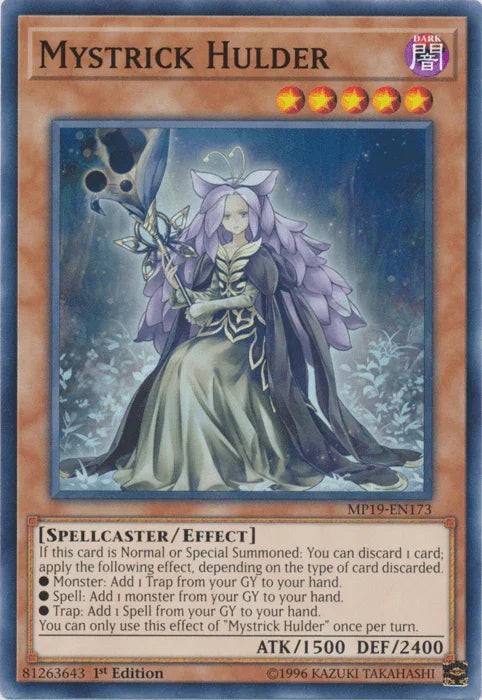 1st Edition, 2019 Gold Sarcophagus Tin Mega Pack, Common, Dark, Effect Monster, Spellcaster, Unlimited Mystrick Hulder [MP19-EN173] Common - Trading Card World