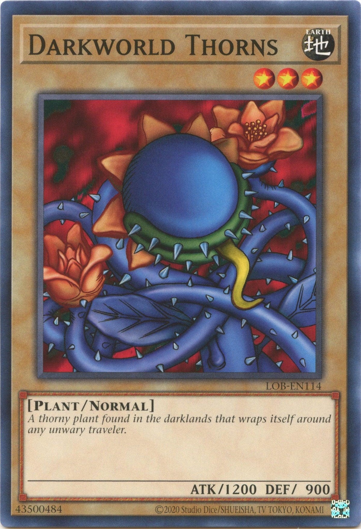 Common, Earth, Legend of Blue Eyes White Dragon (25th Anniversary Edition), Normal Monster, Plant, Unlimited Darkworld Thorns (25th Anniversary) [LOB-EN114] Common - Trading Card World
